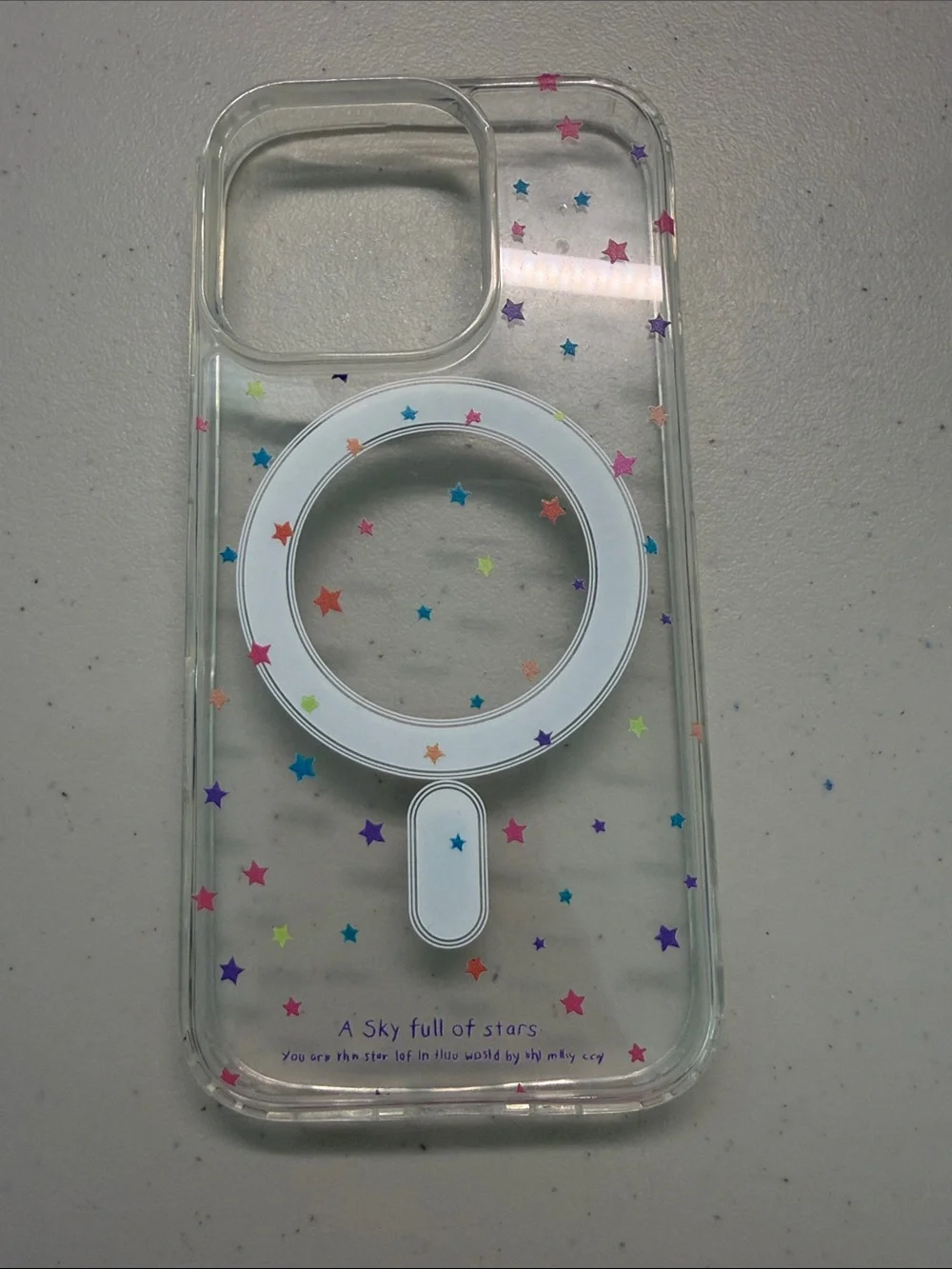 iPhone 16 Pro Clear Star Print Magnetic Wireless Charging Phone Case - Multicolo
